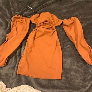 Fashion Nova Get on With It Mini Dress- orange